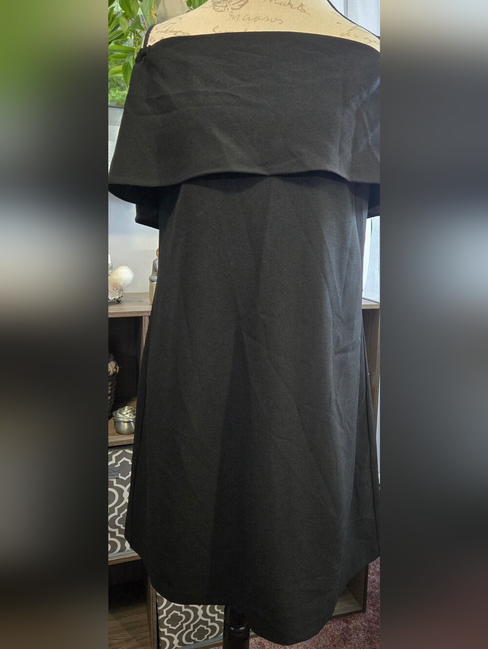 Black Midi Off Shoulder Dress